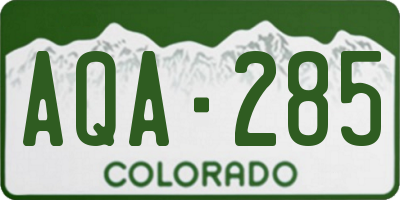 CO license plate AQA285