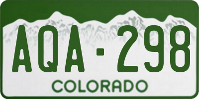 CO license plate AQA298