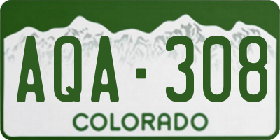 CO license plate AQA308