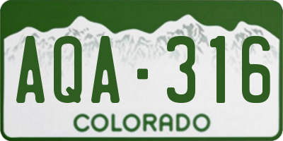 CO license plate AQA316