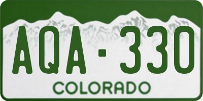 CO license plate AQA330
