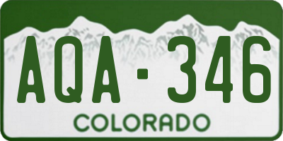 CO license plate AQA346