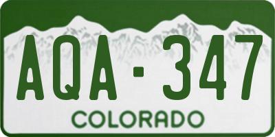 CO license plate AQA347