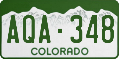 CO license plate AQA348