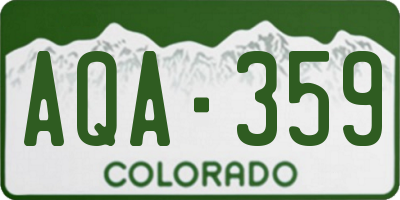 CO license plate AQA359