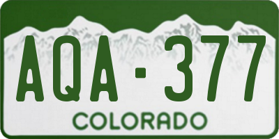 CO license plate AQA377