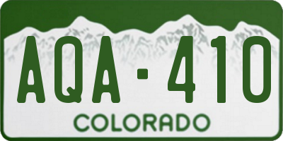 CO license plate AQA410