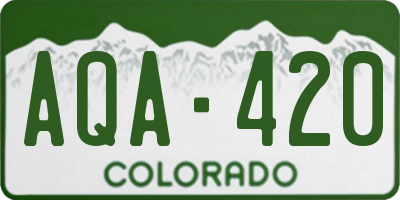CO license plate AQA420