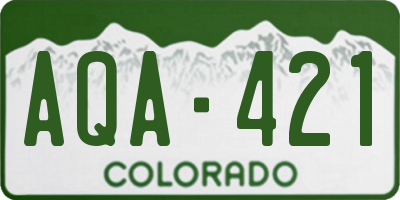 CO license plate AQA421