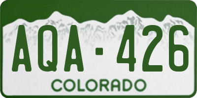CO license plate AQA426