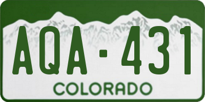CO license plate AQA431