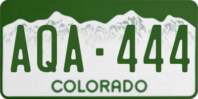 CO license plate AQA444
