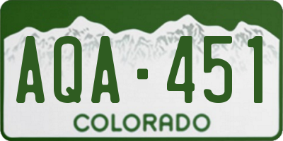 CO license plate AQA451