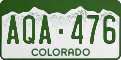 CO license plate AQA476