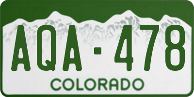 CO license plate AQA478