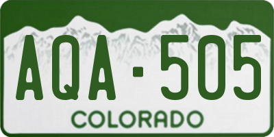 CO license plate AQA505