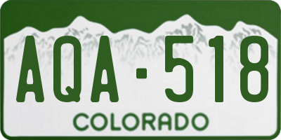 CO license plate AQA518