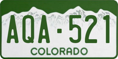 CO license plate AQA521