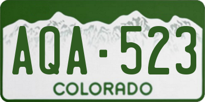 CO license plate AQA523