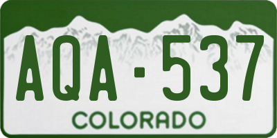 CO license plate AQA537