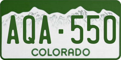 CO license plate AQA550