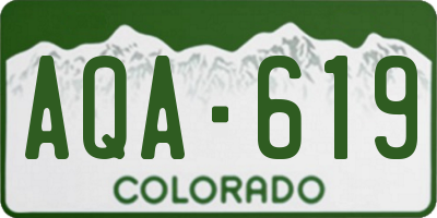 CO license plate AQA619