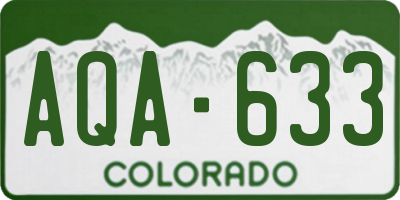 CO license plate AQA633