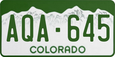 CO license plate AQA645