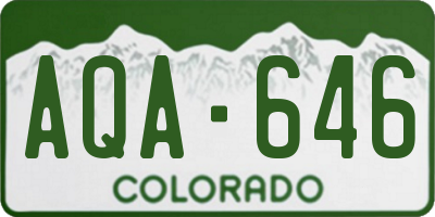 CO license plate AQA646