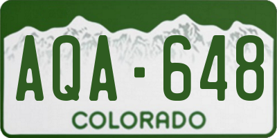 CO license plate AQA648