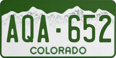 CO license plate AQA652