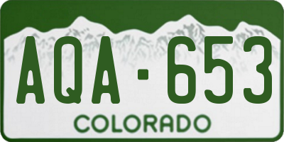 CO license plate AQA653