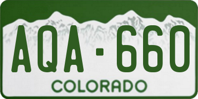 CO license plate AQA660