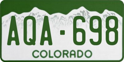 CO license plate AQA698