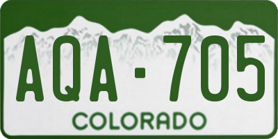 CO license plate AQA705