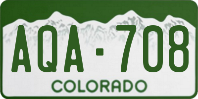 CO license plate AQA708