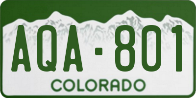 CO license plate AQA801