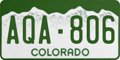 CO license plate AQA806