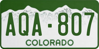CO license plate AQA807