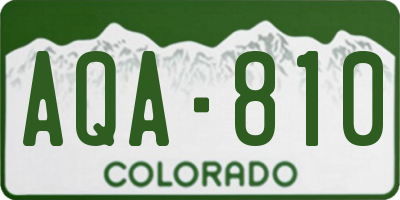 CO license plate AQA810