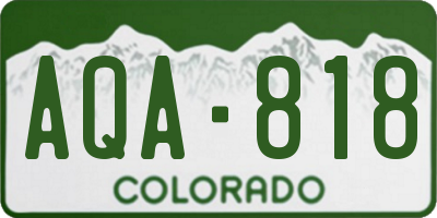 CO license plate AQA818