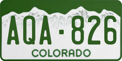 CO license plate AQA826