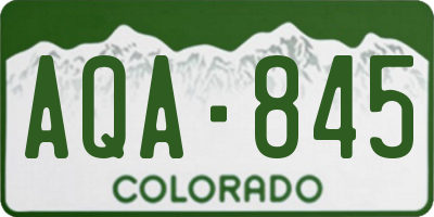 CO license plate AQA845
