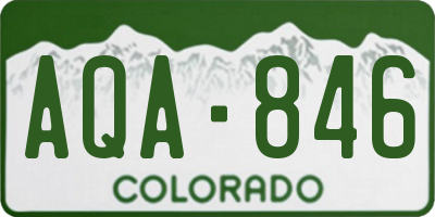 CO license plate AQA846