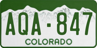 CO license plate AQA847