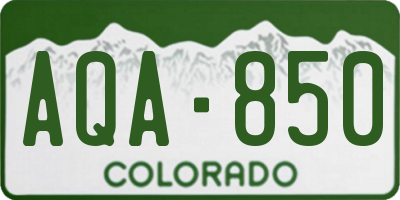 CO license plate AQA850