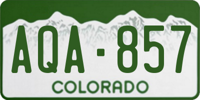 CO license plate AQA857