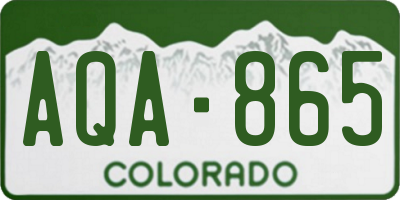 CO license plate AQA865