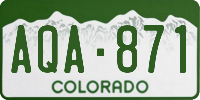 CO license plate AQA871