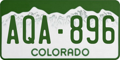 CO license plate AQA896